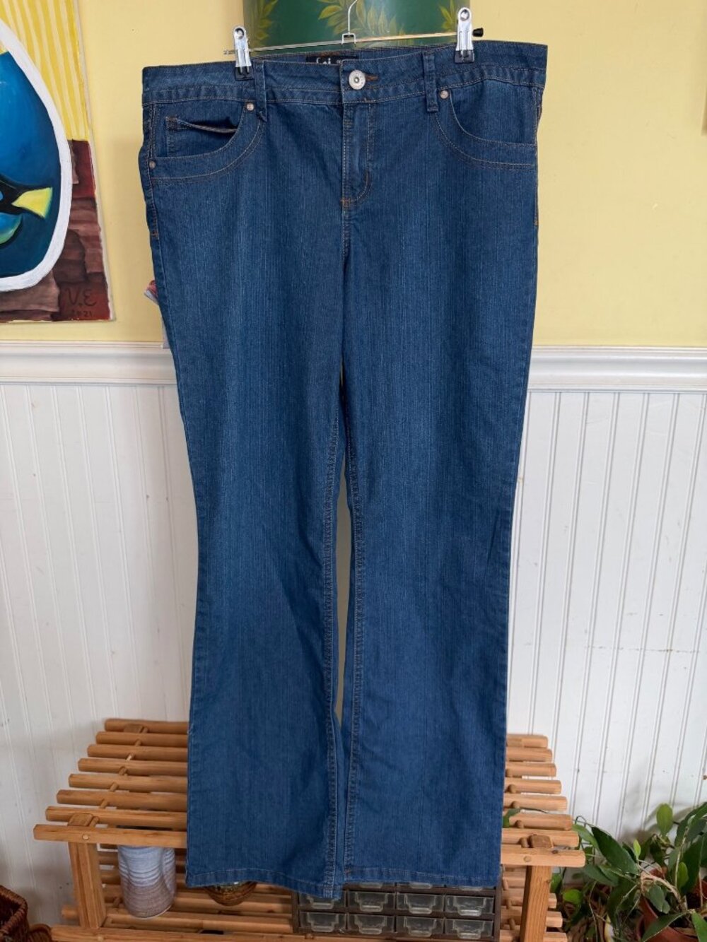 L.E.I. Womens Chelsea Bootcut Jeans NWT Blue Denim Size 17